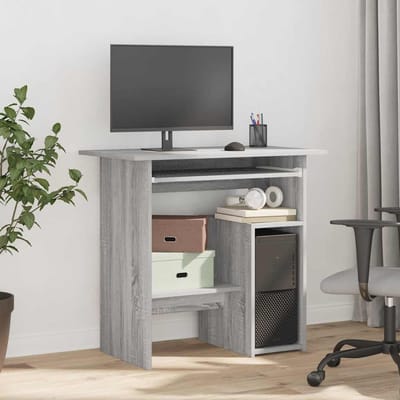 vidaXL - Bureau - 80x45x74 - cm - bewerkt - hout - grijs - sonoma - eikenkleurig