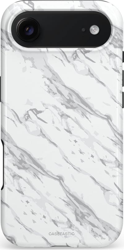 Casetastic hoesje geschikt voor Apple iPhone Air - MagSafe - Dubbellaagse bescherming - Arctisch Marmer - Fashion Case - Wit Lichtgrijs