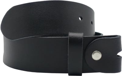 Leren Riem Zonder Gesp - Zwart - Maat 130 - Echt Leer - Buckle Riem - 4 cm Breed - Riem Los zonder Gesp