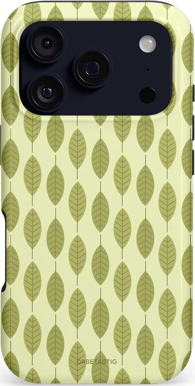 Casetastic hoesje geschikt voor Apple iPhone 17 Pro - MagSafe - Dubbellaagse bescherming - Bladerenpracht in het groen - Fashion Case - Crème Olijfgroen
