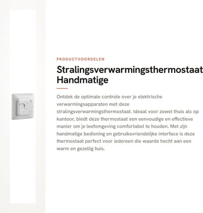 Dailygoods - Stralingsverwarmingsthermostaat - Handmatige thermostaatregelaar - Geschikt voor elektrische verwarmingsapparaten - Compact formaat - Ene...
