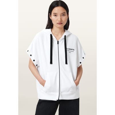 AllSaints Omnium Amphia Hoody Optic White Taglia: L | Felpe con cappuccio Outlet | Donna | Bianco