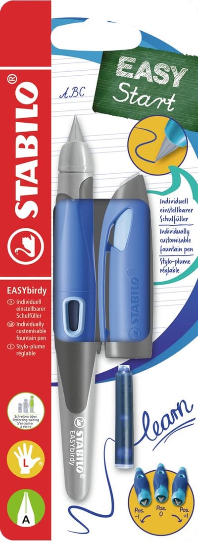 STABILO EASYbirdy - Ergonomische Vulpen - Pastel Lichtblauw - A Punt Voor Linkshandigen