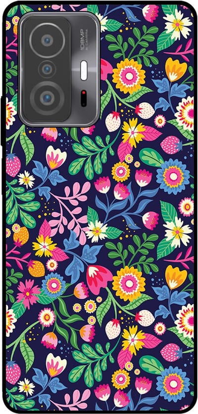 Smartphonica Telefoonhoesje Geschikt voor Xiaomi 11T / 11T Pro met bloemen opdruk - TPU backcover case flower design geschikt voor Xiaomi 11T;Xiaomi 11T Pro