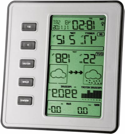 Draadloos Weerstation - Weercomputer Buiten - Weersvoorspelling Thuiskijken - Storingsvrije 868 MHz - Bereik 100m - Zilver