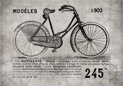 Fotobehangkoning - Behang - Vliesbehang - Fotobehang Fiets - Vintage Fiets - Oude Fiets - 150 x 105 cm