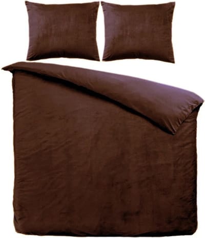 Zavelo Dekbedovertrek Velvet Comfort Bruin-1-persoons (140 x 200/220 cm)