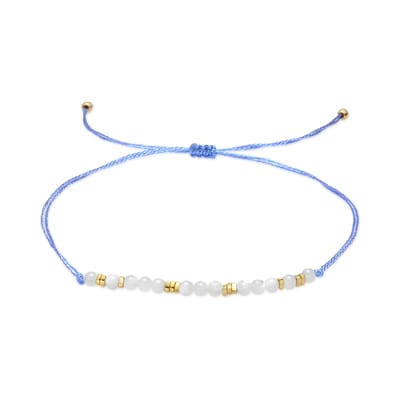 Luxenter Armband van wit parelmoer met 18-karaats geelgouden afwerking - Gonli