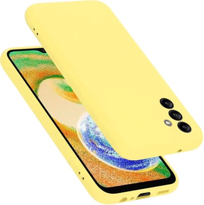 Cadorabo Hoesje geschikt voor Samsung Galaxy A04s in LIQUID GEEL - Beschermhoes gemaakt van flexibel TPU silicone Case Cover