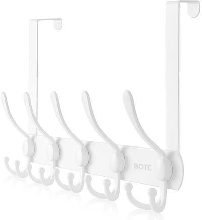 BOTC Deurkapstok RVS - 15 haaks - Wandkapstok - Deurhaak - Deurhanger - Deur kapstok hangend - Ophanghaak - Wit