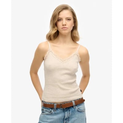 Superdry - Essential camitopje met kanten boord - Dames - Vesten