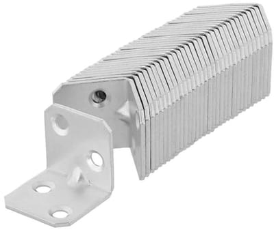 Set van 50 verzinkte hoekverbinders voor zware belasting - 25 x 25 x 25 mm montagehoek voor meubels en constructie