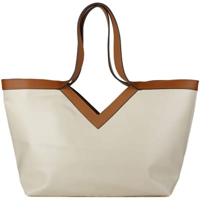 Giulia Monti Tote Bag Licht Beige Goudbruin