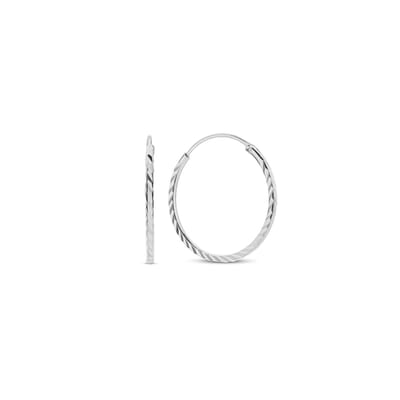 New Bling 9NB-1004 Zilveren Oorringen - Dames - Gediamanteerd - 18 mm Doorsnee - 1,2 mm Dikte - Rhodium - Zilver