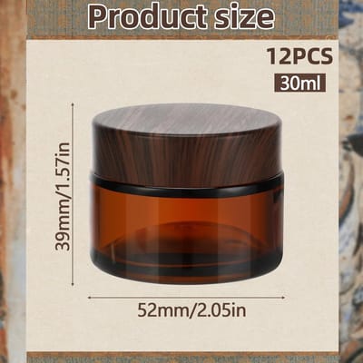 Candala 30ml amber glas lege potjes, bruine glazen containers, glas crèmepotjes met deksel en liner, lege navulbare bruinglas zalfpotjes, voor crème, cosmetica, lotion, etherische oliën