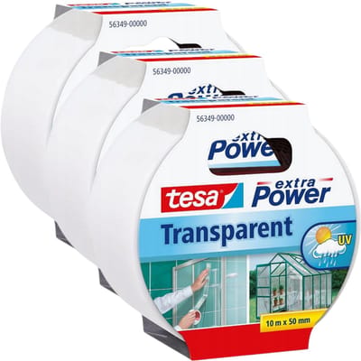 Tesa Extra Power - Transparante Reparatietape - 10m x 50mm - Buiten en Binnen