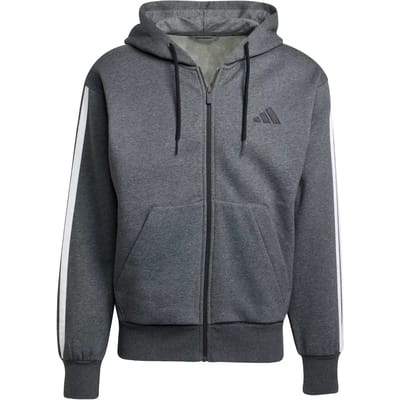Adidas Essentials 3 Stripes Fleece Sweatshirt Met Rits Grijs M / Regular Man