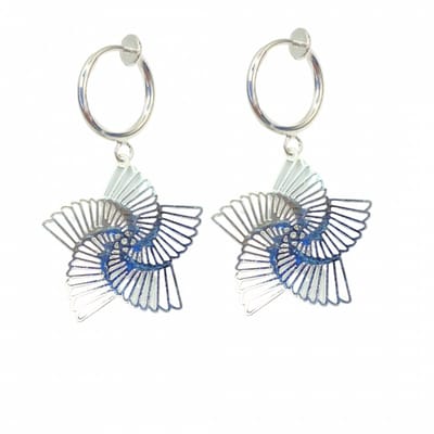 Klem oorbellen -windmolen -zilverkleur- geen gaatje- Charme Bijoux