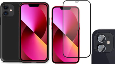 TechNow Shock Proof Backcover geschikt voor iPhone 11 - Full Screenprotector en Camera Screen Protector - Zwart