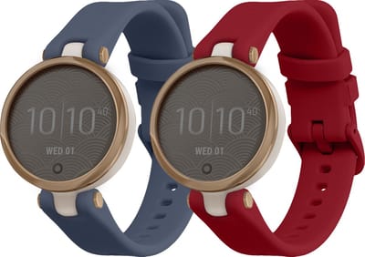 kwmobile 2x horlogebandjes geschikt voor Garmin Lily Sport bandje - Smartwatch bandjes van TPU - Activity tracker horloge band in blauwgrijs / bordeauxrood