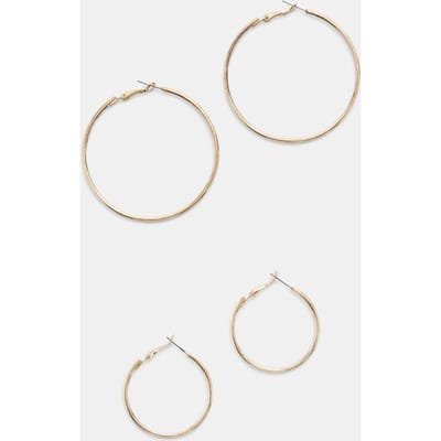 Stradivarius Set van 2 gladde oorringen  Goud OS