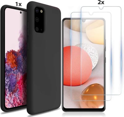 Hoesje Geschikt Voor Samsung Galaxy S20 Hoesje Soft Nano Silicone Backcover Gel Zwart Met 2x Glazen Screenprotector