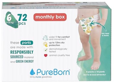 Babybroekjes Luiers - Oefenbroekjes Zindelijkheid - Droog en Comfortabel - Dermatologisch Getest - Maat 6 72 Stuks - Wit