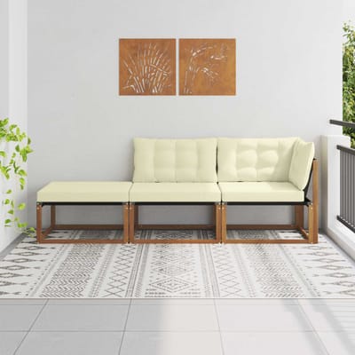 vidaXL - 3 - st - Buiten - Sectie - Sofa - Eenheden - Massief - Acacia - Hout - Naturel