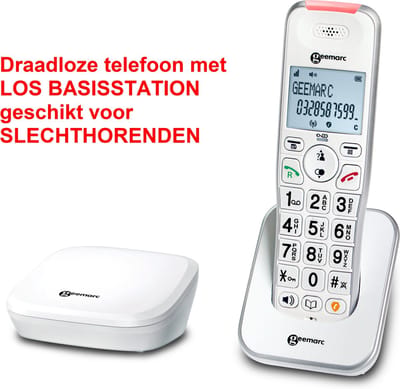 Draadloze telefoon - LOS BASISSTATION - 1x handset - geschikt voor SLECHTHORENDEN - 200-1