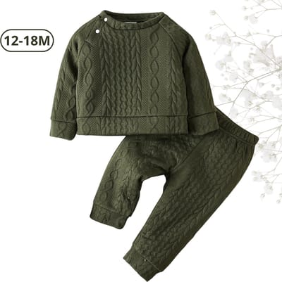Livano Babykleding - Romper Baby - Winterpak Jongens & meisjes- Pakje - 12-18 Maanden - Olijf Groen
