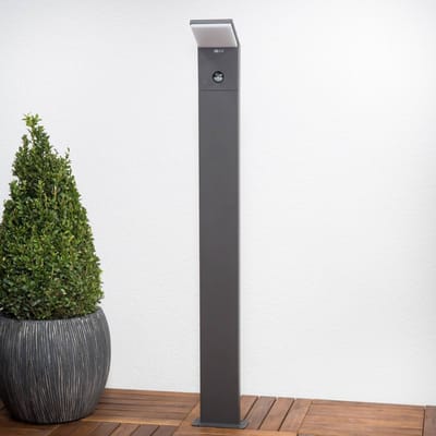 Lucande - Padverlichting, zuillampen - 1licht - aluminium, kunststof - H: 100 cm - grafietgrijs, wit - Inclusief lichtbron