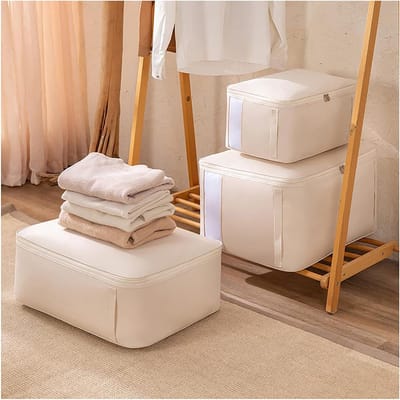 Opbergzakken Dekbed - Kleding Opbergers - Ruimte Besparen - Waterdicht Oxford Materiaal - 2 Stuks Groot - Grijs