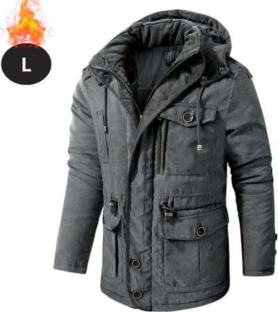 Livano Winterjas - Parka - Heren - Winter - Jas - Volwassen - Stijlvol - Met Capuchon - Grijs - L