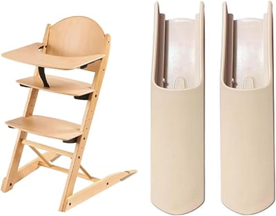 Veiligheidsaccessoires voor Hoge Stoelen: Anti-Tilt Bescherming, Verlengde Voetbeschermers en Pads in Houtkleur