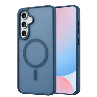 imoshion Hoesje - Geschikt voor Samsung Galaxy S24 FE - Color Guard Backcover met Magnetische Ring - Donkerblauw