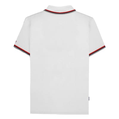Lambretta Heren SS25 Drievoudig Getipte Polo Shirt (Wit/Rood)