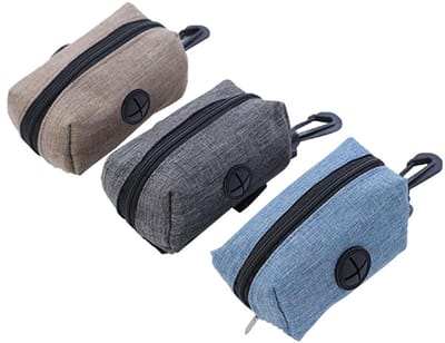 3-delige set hondenpoepzakjesdispenser - Onmisbaar voor het uitlaten van de hond (blauw + bruin + grijs)