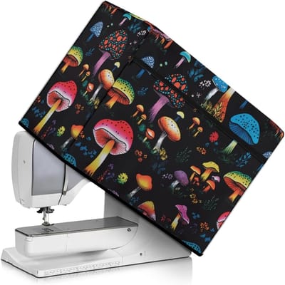 Naaimachine Cover - Beschermhoes Naaimachine - Naaigerei Opbergen - Grote Opbergvakken - 45 x 22 x 32 cm - Paddestoel Patroon