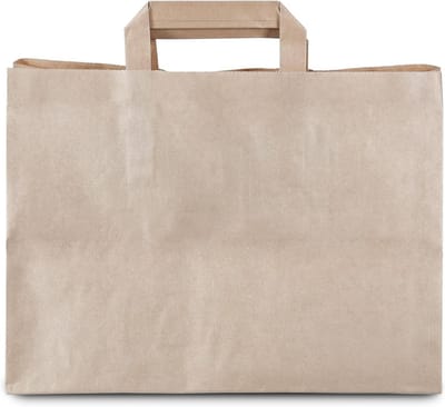 50 stuks bruine papieren tassen met hengsel voor geschenken en boodschappen