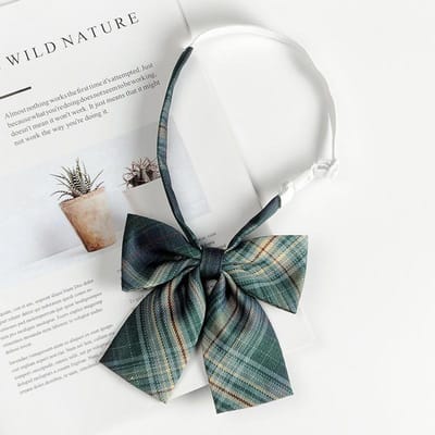 Mode JK Strik Dames College Student Kraag Strik Katoen Geruit Strikje Lolita Meisjes Verstelbare Vlinder Anime Cosplay Strik Forest letter tie gray