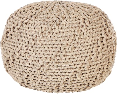 PRIENE - Poef - Beige - 50 cm - Katoen
