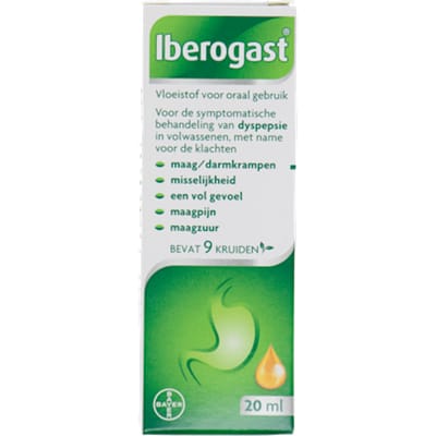 Iberogast Druppels 20ml | Geneesmiddel met 9 Kruiden | Verlicht Maag- en Darmklachten zoals Krampen, Maagpijn, Maagzuur, Misselijkheid en Opgeblazen Gevoel