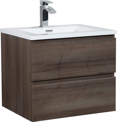 Badplaats Badkamermeubel Set Angela 60 cm – Bruin Eiken – Badmeubel met Wastafel
