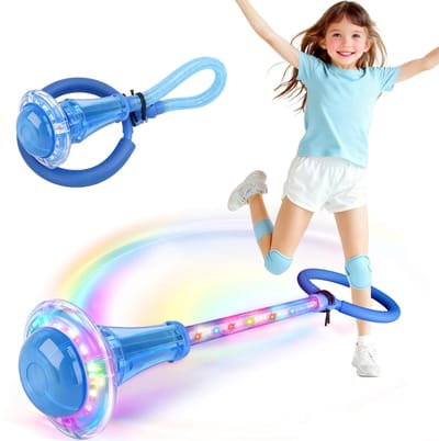YYchan Dance Wheel - Swing wiel met licht - zachte en flexibele koordconstructie - beschermt enkels tijdens het spelen - Blauw