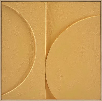Ter Halle - Schilderij - Wanddecoratie - 3D Art - Gele Cirkels - 80x80cm