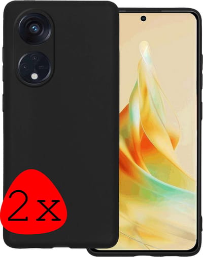 Hoesje 2 Stuks - Geschikt voor OPPO Reno 8T 4G - Sterk & Shockproof - Case Siliconen - Back Cover - Telefoon Hoes - Zwart