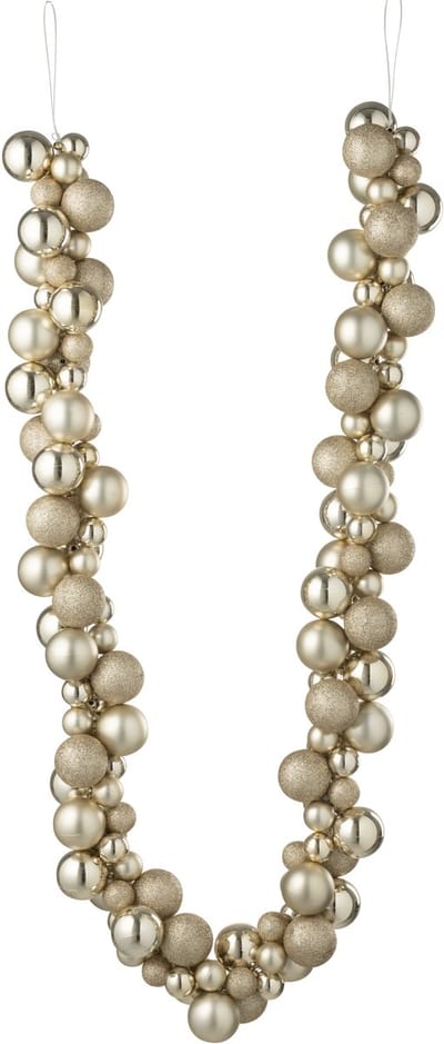 J-Line slinger Kerstbal - kunststof - beige