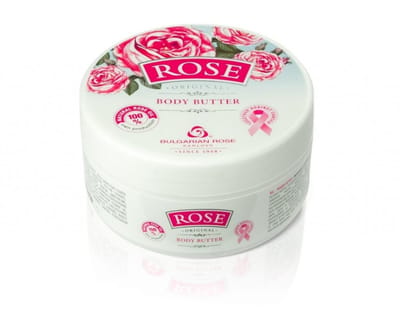 Body butter Rose Original | 240 ml | Rijke en luxe hydraterende crème met cacaoboter, zonnebloemolie en 100% natuurlijke Bulgaarse rozenolie en rozenwater