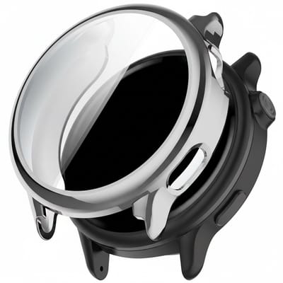 Screenprotector case - geschikt voor Garmin Vivoactive 6 - flexibel en zacht - TPU full cover hoesje - volledige bescherming - zilver