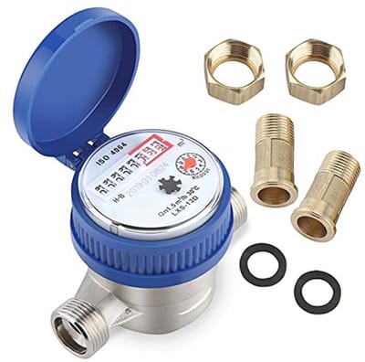 Koudwatermeter 1/2 Inch met Digitaal Display en Montageaccessoires voor Tuin en Huishoudens